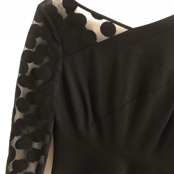 ✨sold✨ karen millen • black sheer dot sleeve dress - Picture 8 of 8